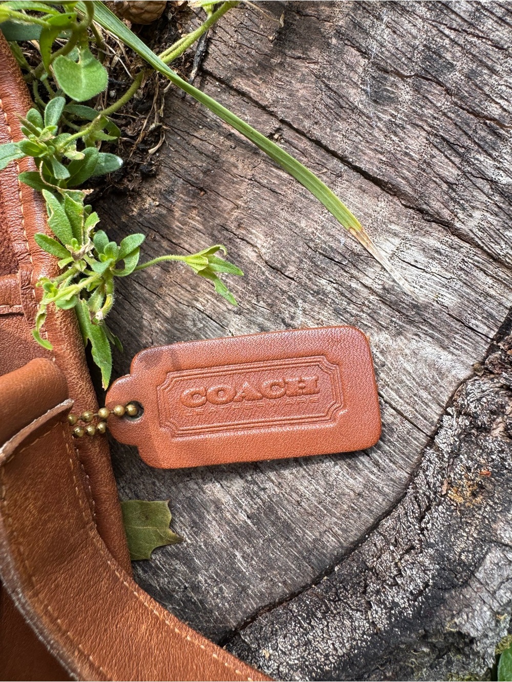 Vintage Coach Compartment Bag in British Tan Leather Crossbody Made in USA - Picture 3 of 8